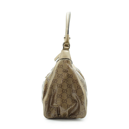 GG Metallic Crystal Abbey D-Ring Shoulder Bag