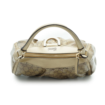 GG Metallic Crystal Abbey D-Ring Shoulder Bag