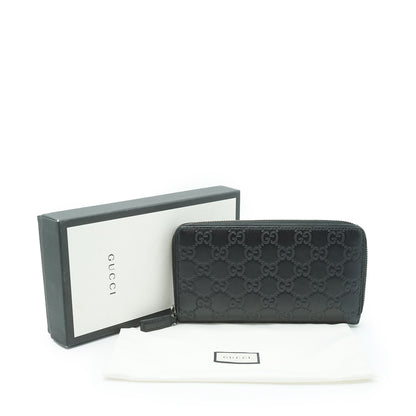 Guccissima Leather Zip Round Long Wallet