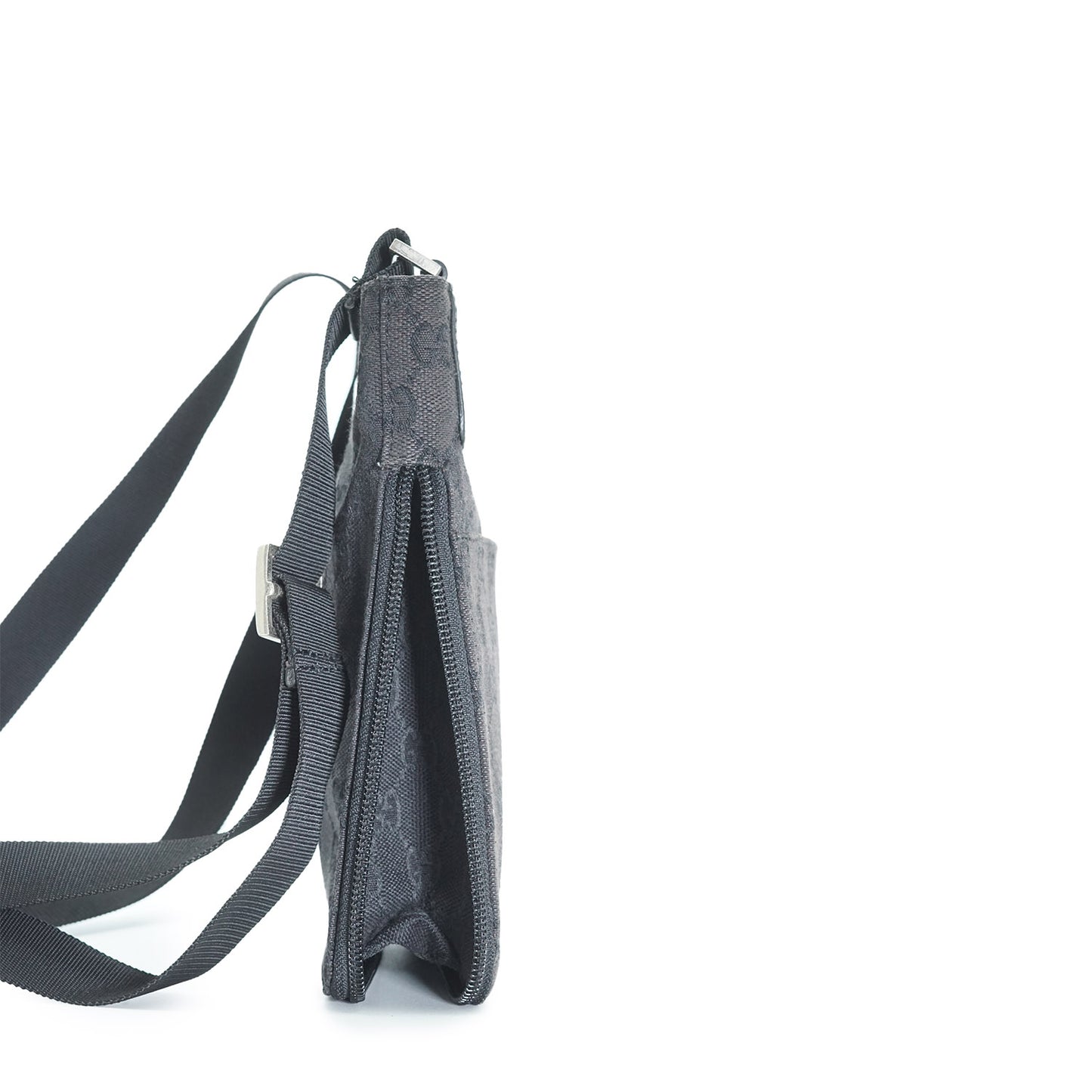 GG Canvas Zip Around Mini Messenger Crossbody Bag