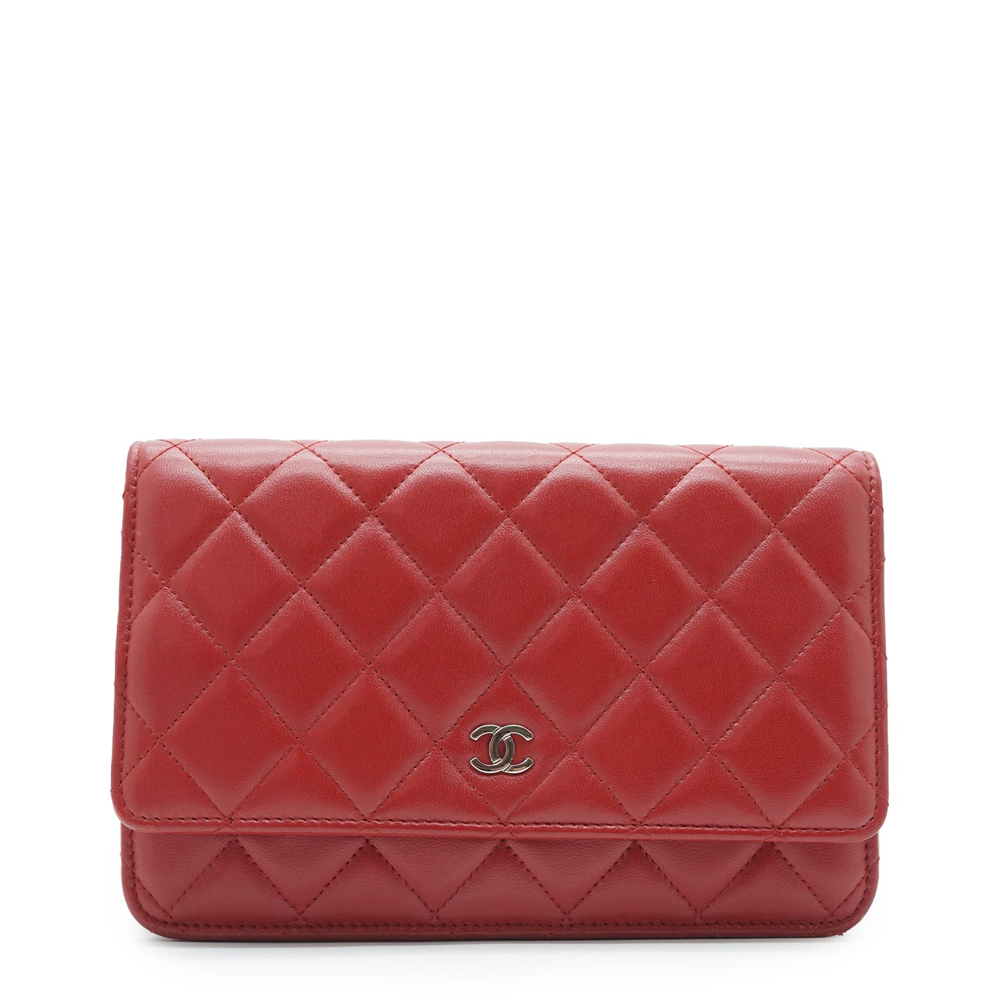 Lambskin Leather Matelasse Wallet on Chain