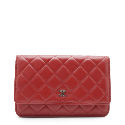 Lambskin Leather Matelasse Wallet on Chain