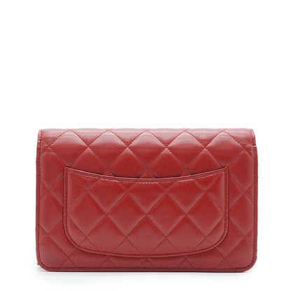 Lambskin Leather Matelasse Wallet on Chain