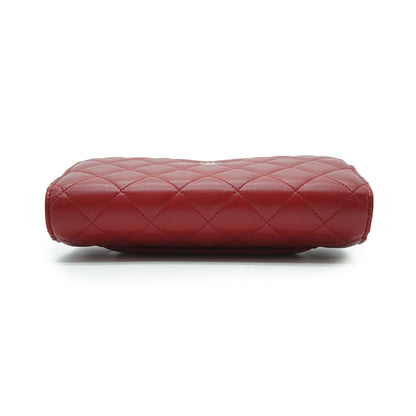 Lambskin Leather Matelasse Wallet on Chain