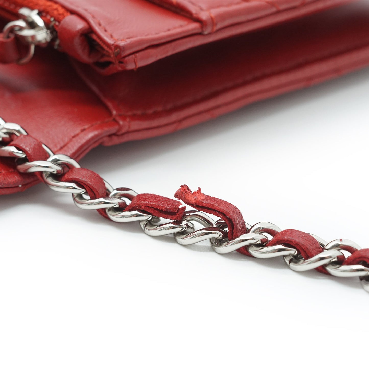 Lambskin Leather Matelasse Wallet on Chain