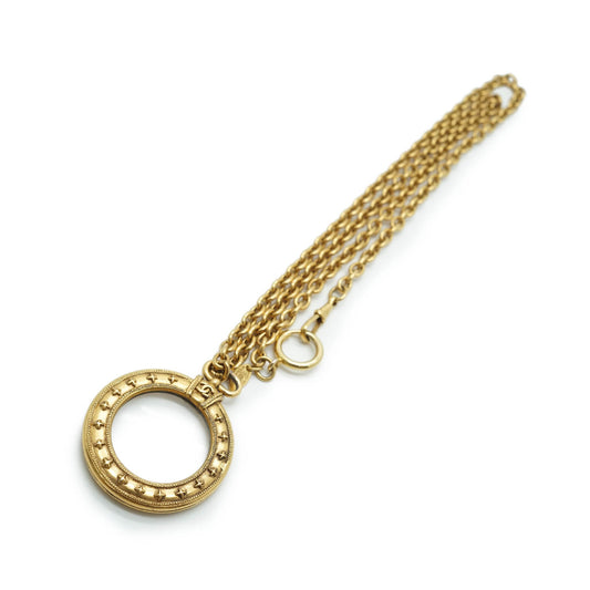 Magnifying Glass Gold Chain Necklace GP
