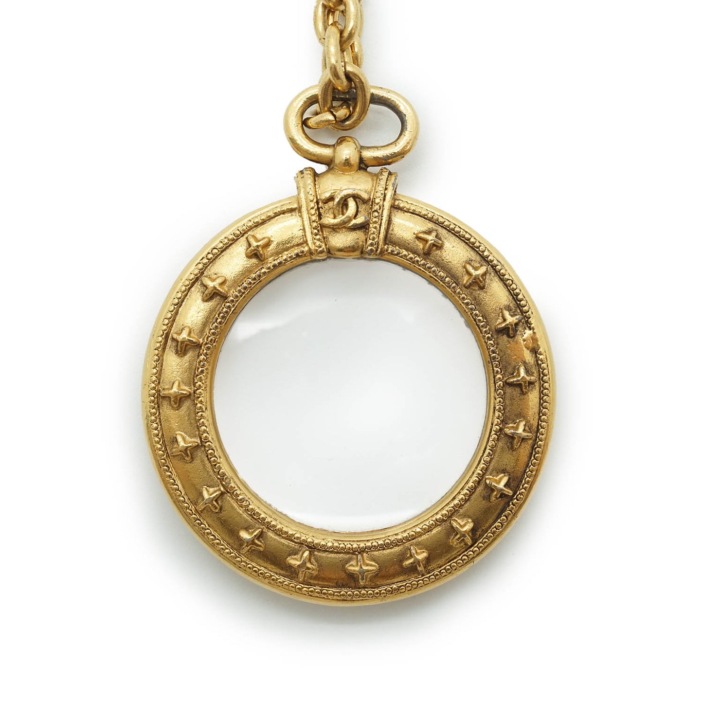 Magnifying Glass Gold Chain Necklace GP