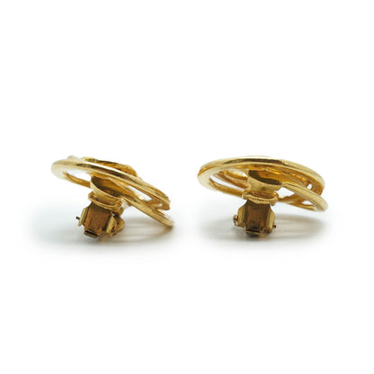 Coco Mark Double Circle Vintage Clip Earrings