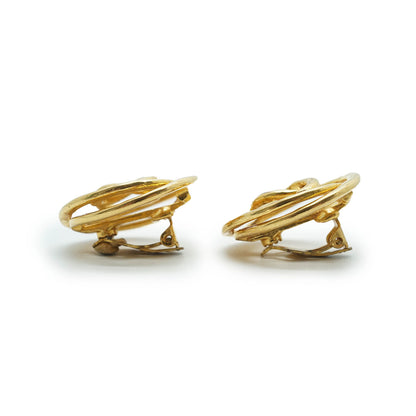 Coco Mark Double Circle Vintage Clip Earrings