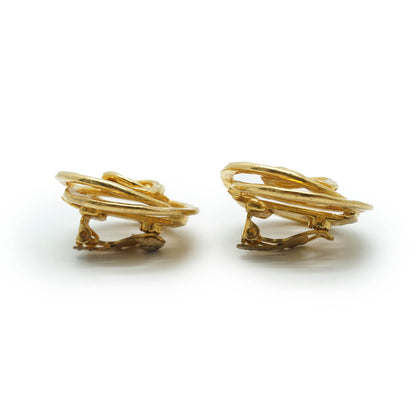 Coco Mark Double Circle Vintage Clip Earrings