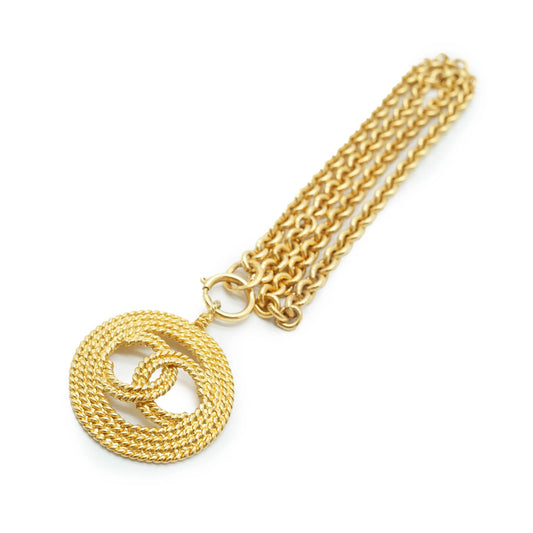 Coco Mark Round Pendant Necklace GP
