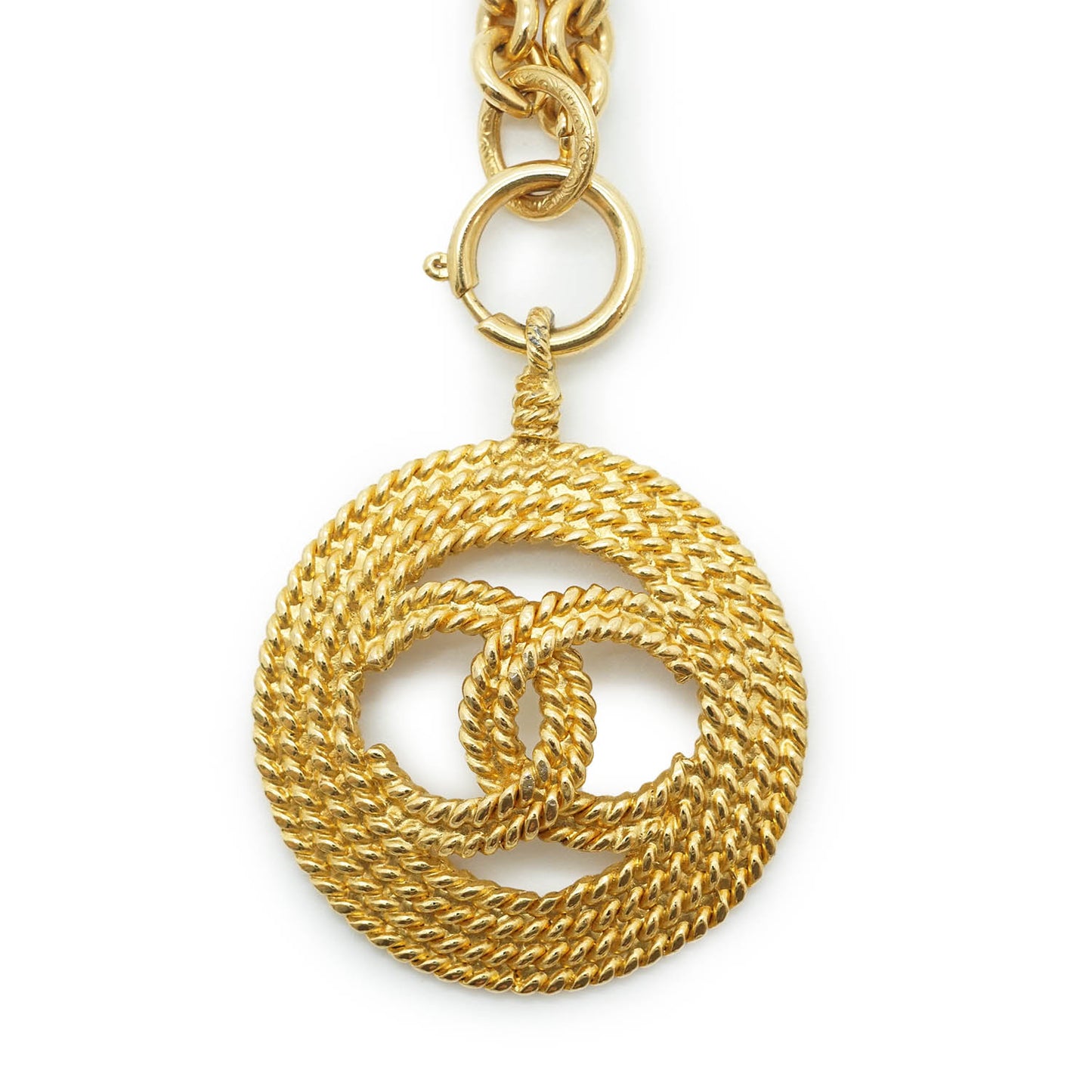 Coco Mark Round Pendant Necklace GP
