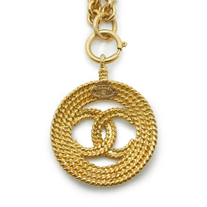 Coco Mark Round Pendant Necklace GP