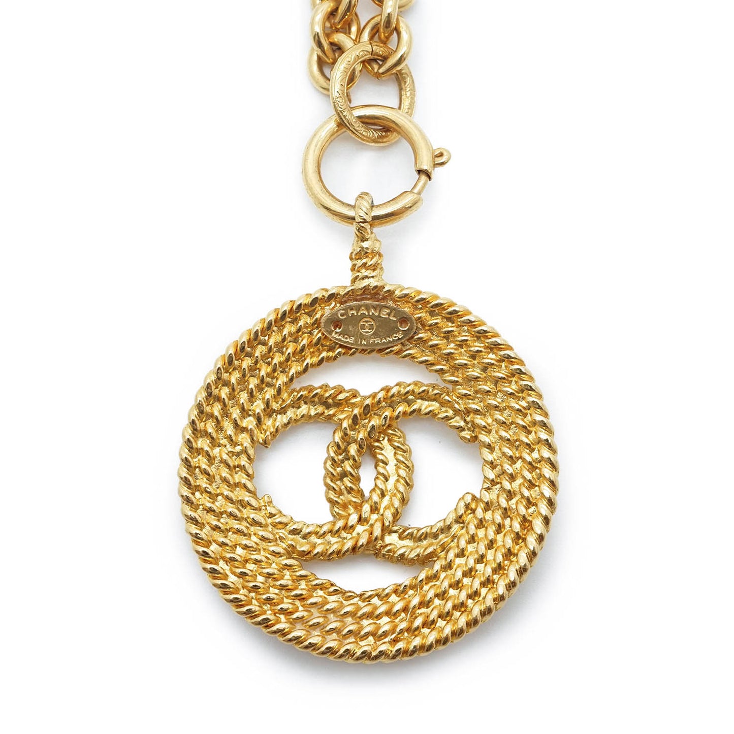 Coco Mark Round Pendant Necklace GP
