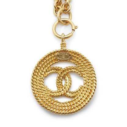Coco Mark Round Pendant Necklace GP