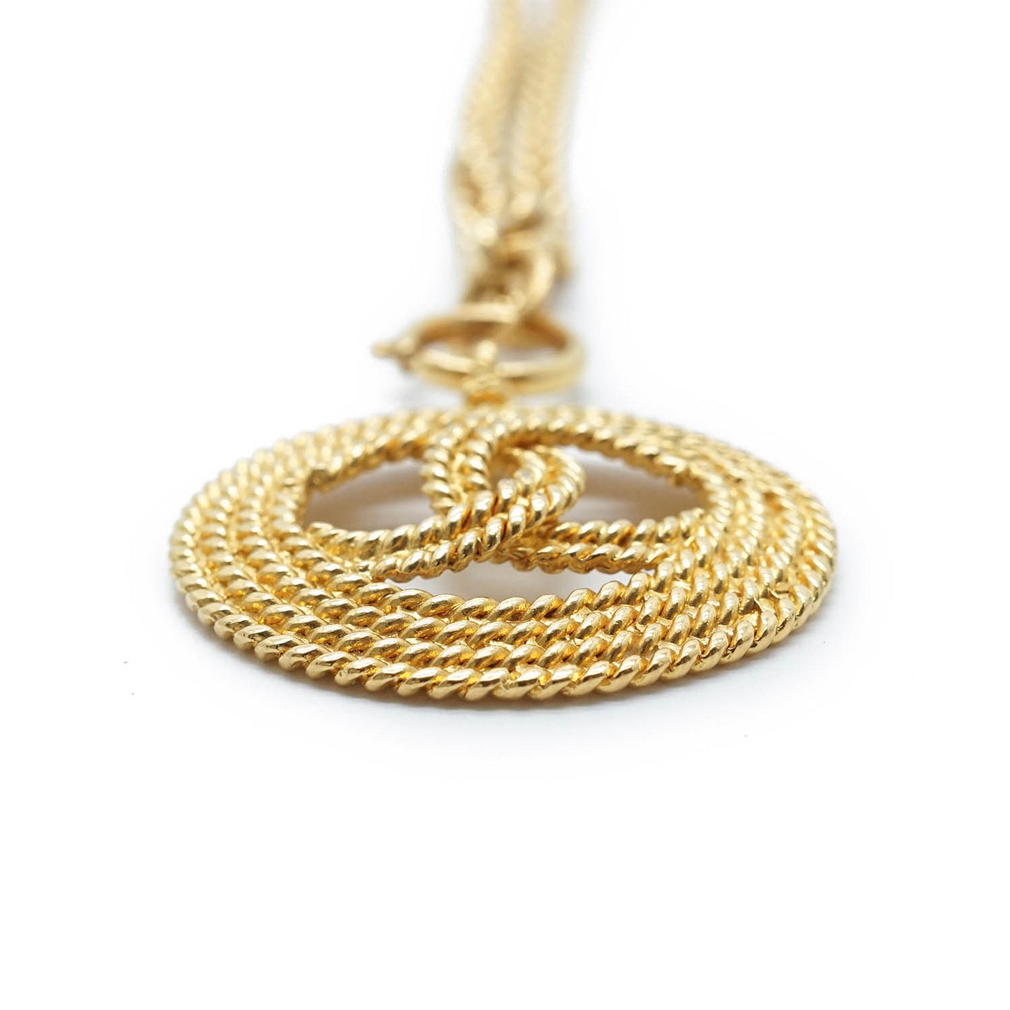 Coco Mark Round Pendant Necklace GP