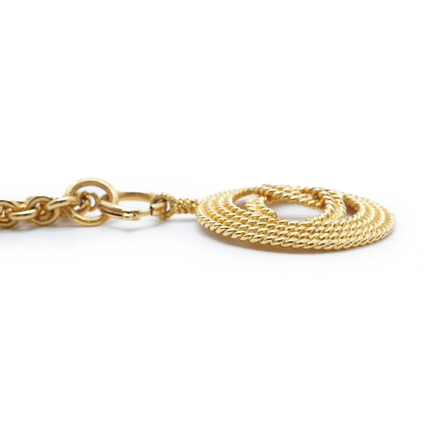 Coco Mark Round Pendant Necklace GP