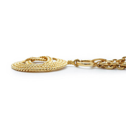 Coco Mark Round Pendant Necklace GP