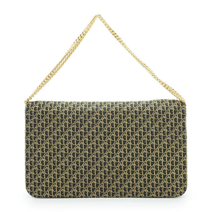 Metallic Gold Oblique Trotter Shoulder Bag