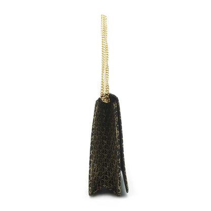 Metallic Gold Oblique Trotter Shoulder Bag