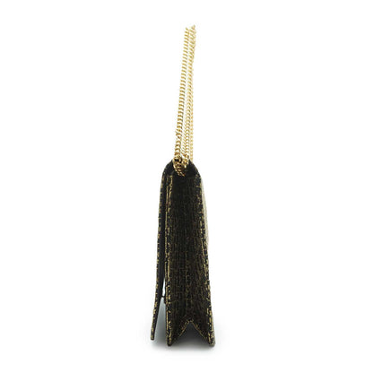 Metallic Gold Oblique Trotter Shoulder Bag