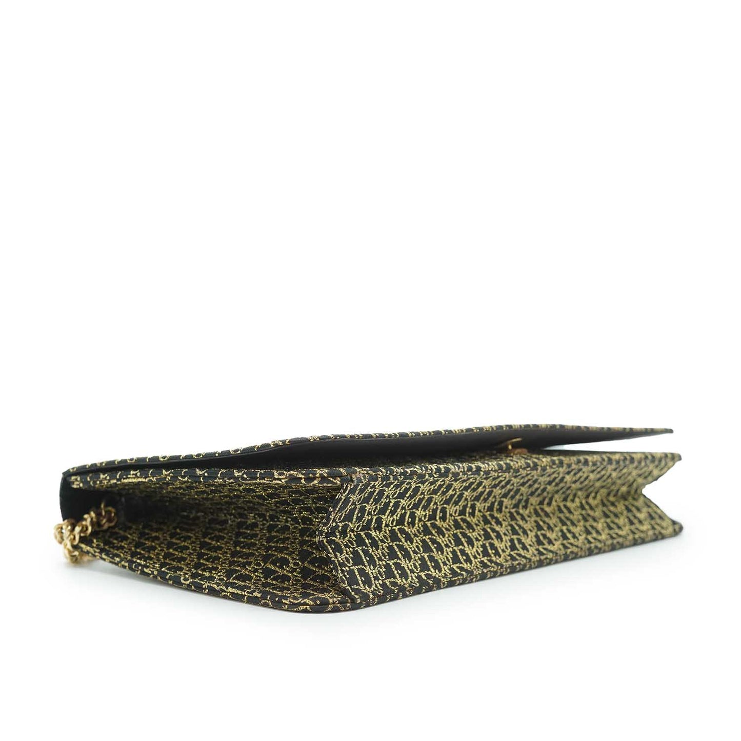 Metallic Gold Oblique Trotter Shoulder Bag