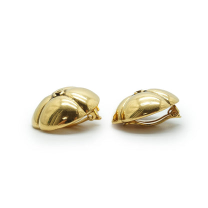 Coco Mark Round Flowers Clip Earrings GP