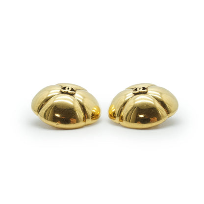 Coco Mark Round Flowers Clip Earrings GP