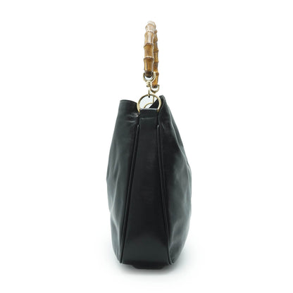 Bamboo Handle 2way Leather Tote