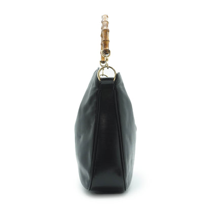 Bamboo Handle 2way Leather Tote