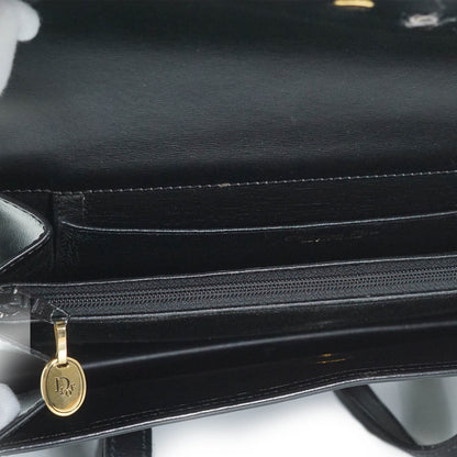 Vintage Push Lock Leather Shoulder Bag