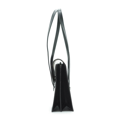 Vintage Push Lock Leather Shoulder Bag