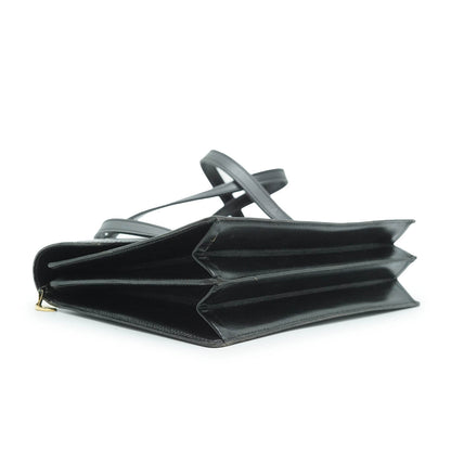 Vintage Push Lock Leather Shoulder Bag