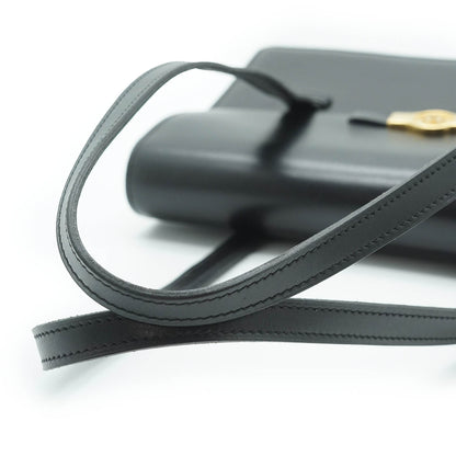 Vintage Push Lock Leather Shoulder Bag