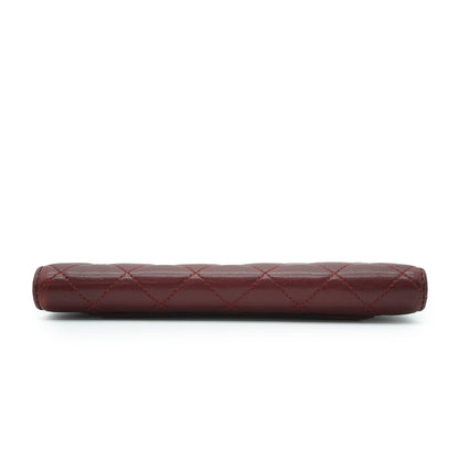 Classic Lambskin Matelasse Round Long Wallet