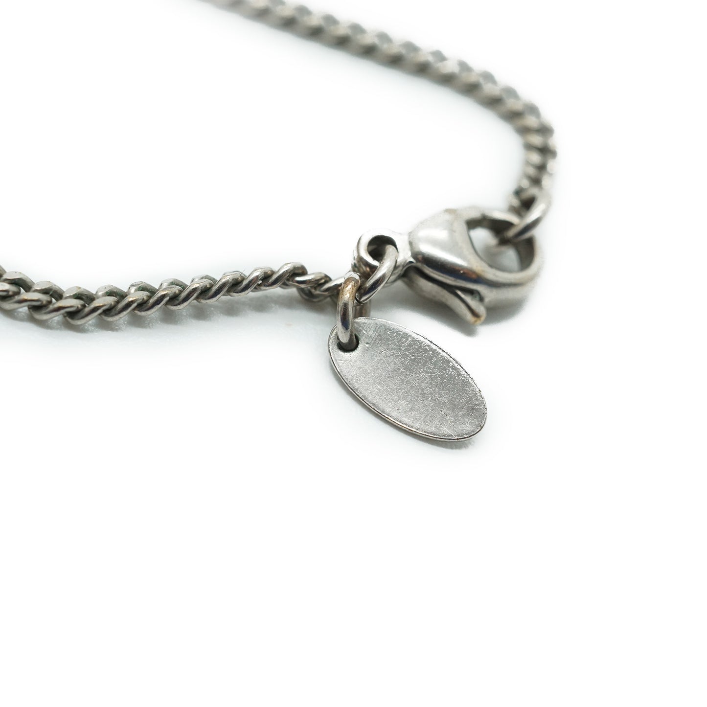 CC Rhinestone Silver Heart Charm Necklace