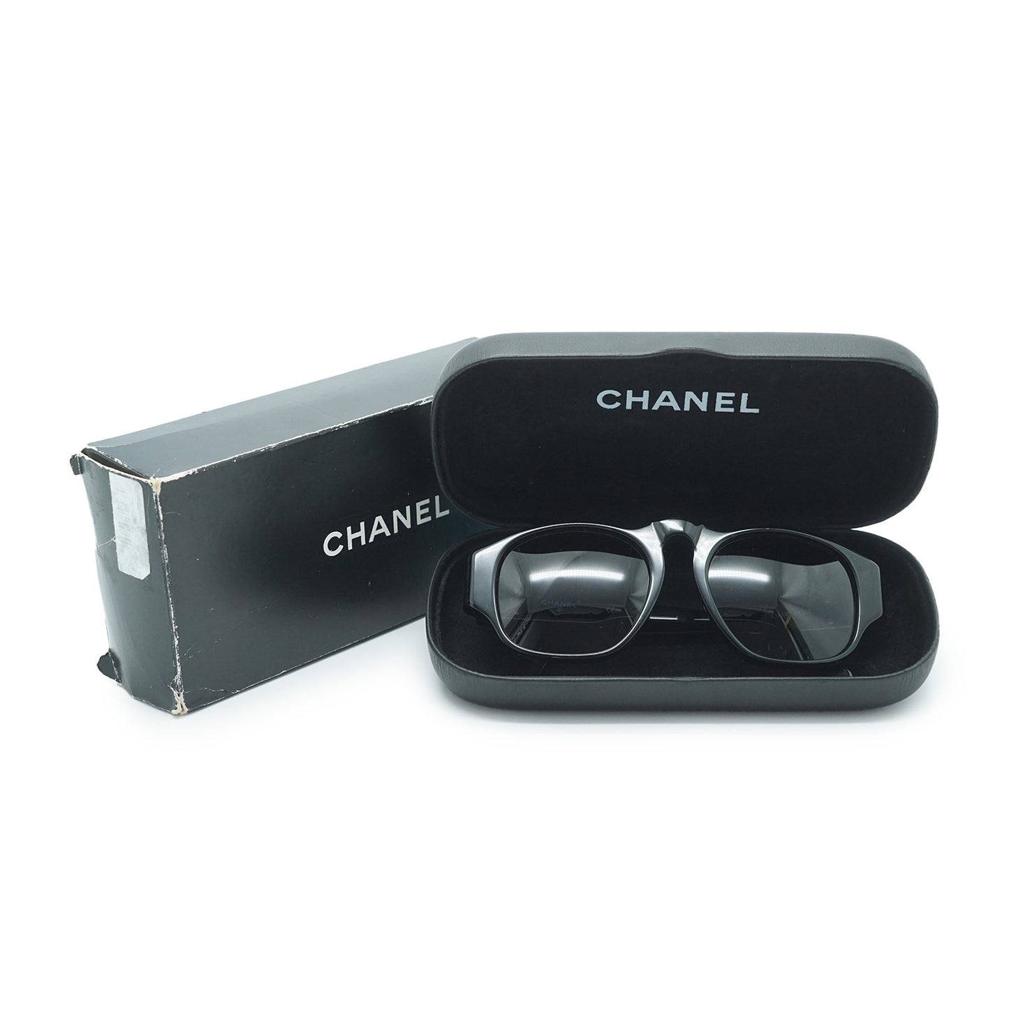 CC Logo Black Frame Sunglasses