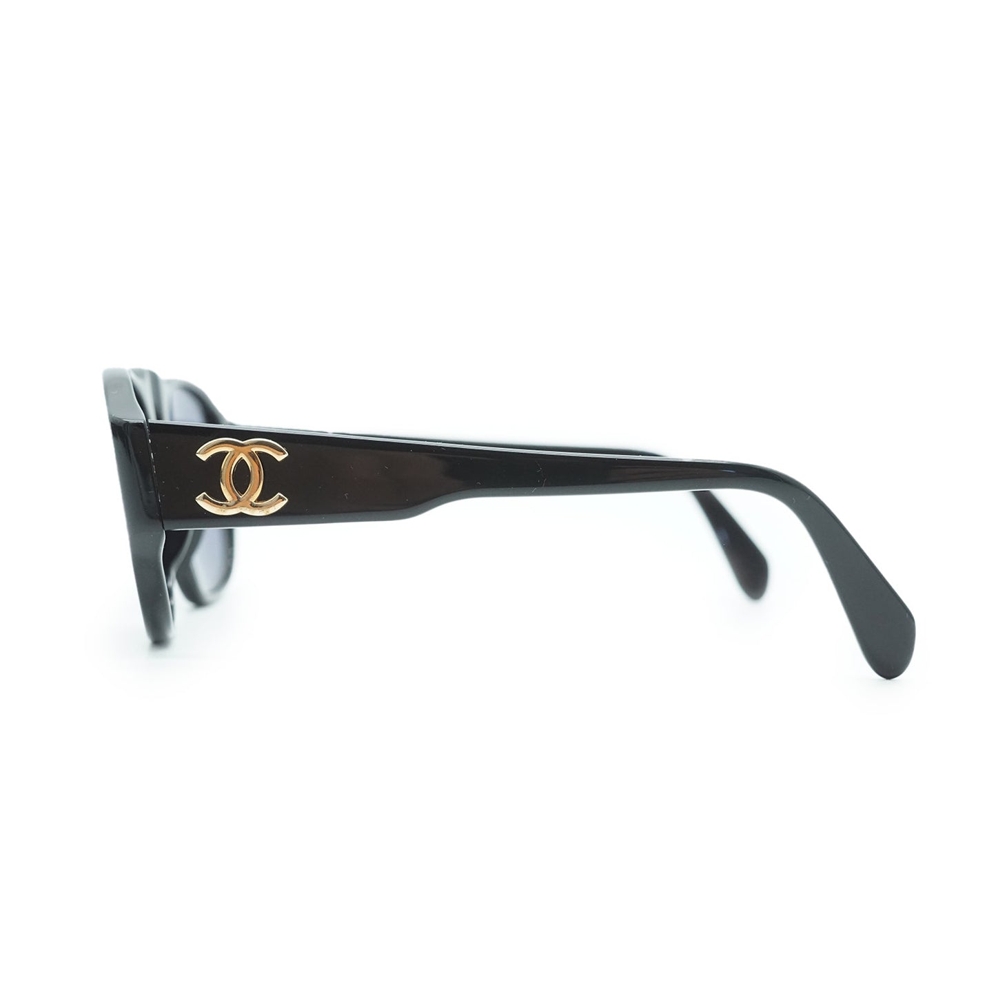 CC Logo Black Frame Sunglasses