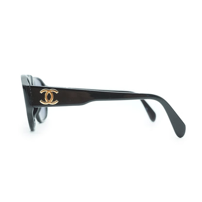 CC Logo Black Frame Sunglasses