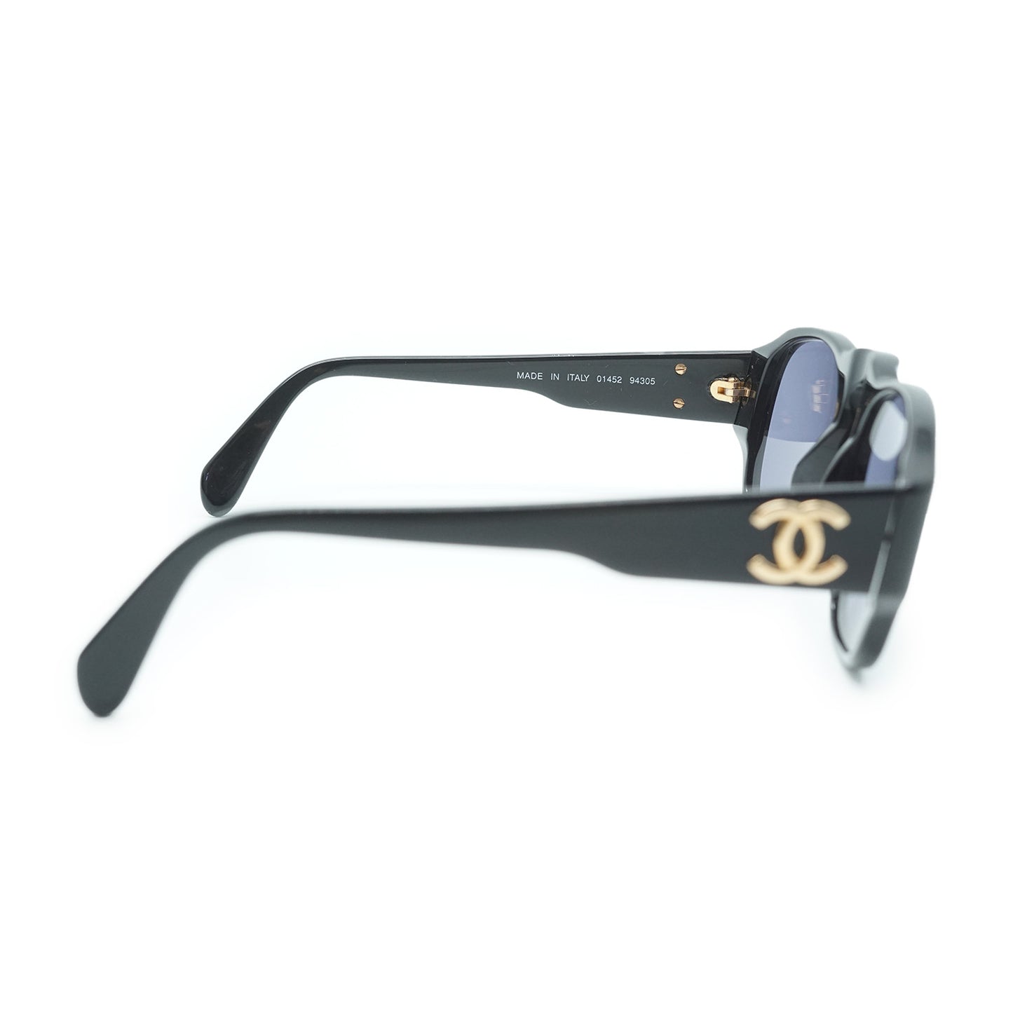 CC Logo Black Frame Sunglasses