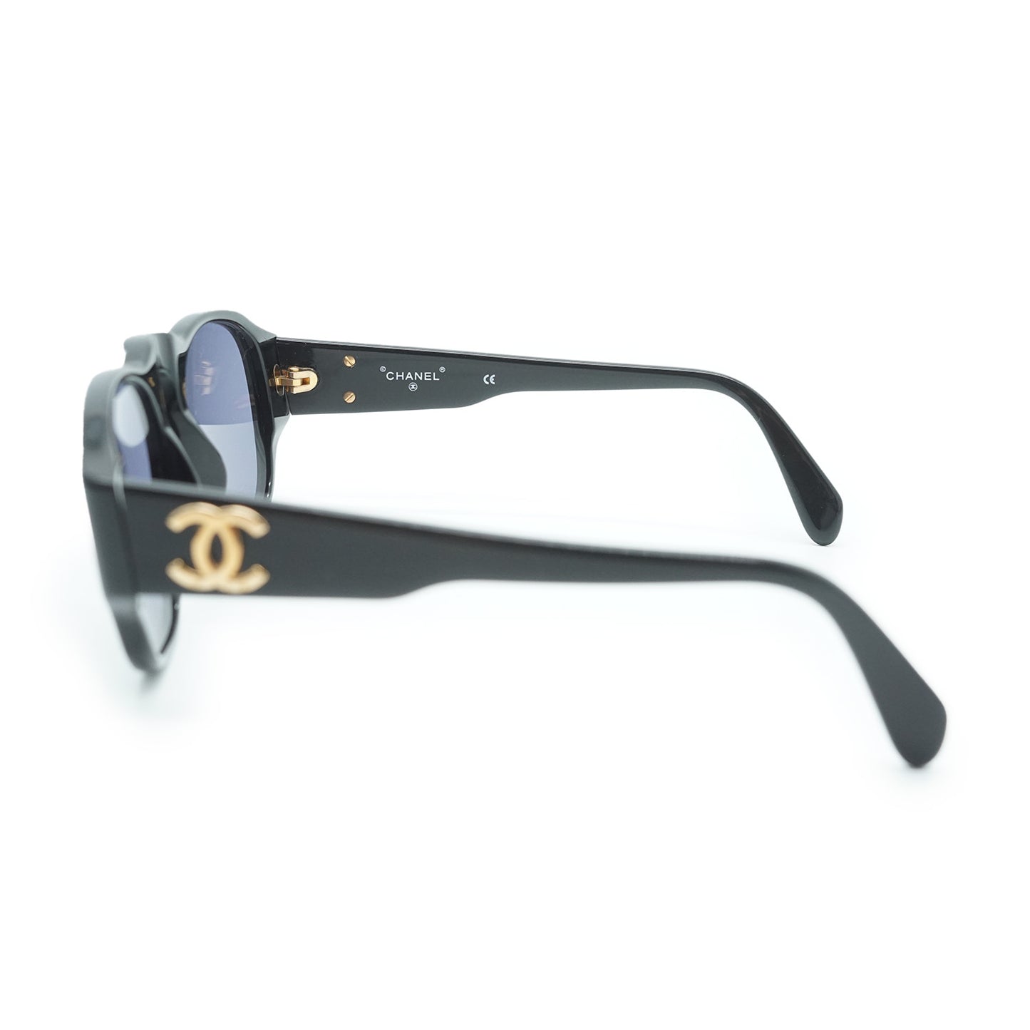 CC Logo Black Frame Sunglasses