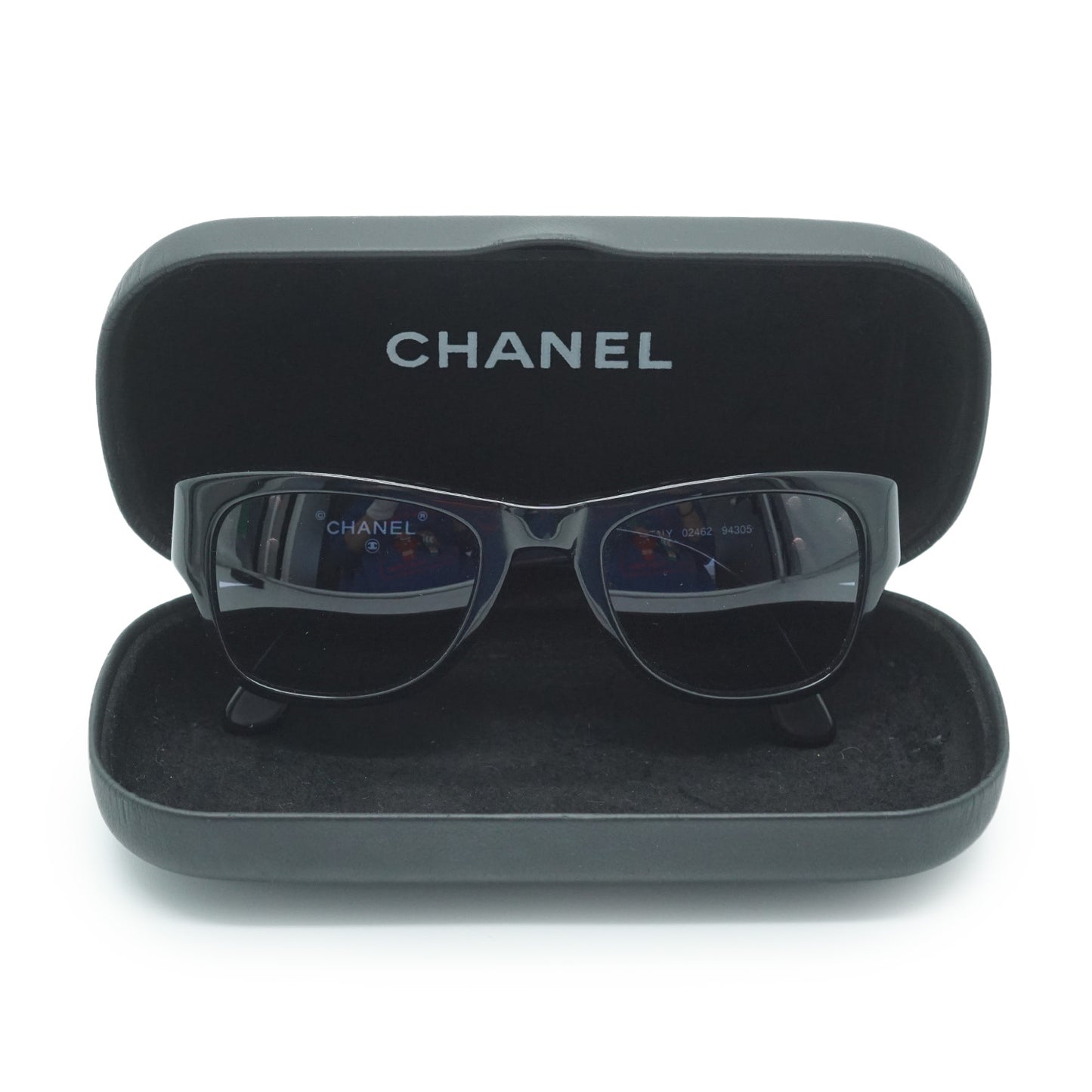 CC Logo Black Frame Sunglasses