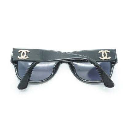 CC Logo Black Frame Sunglasses