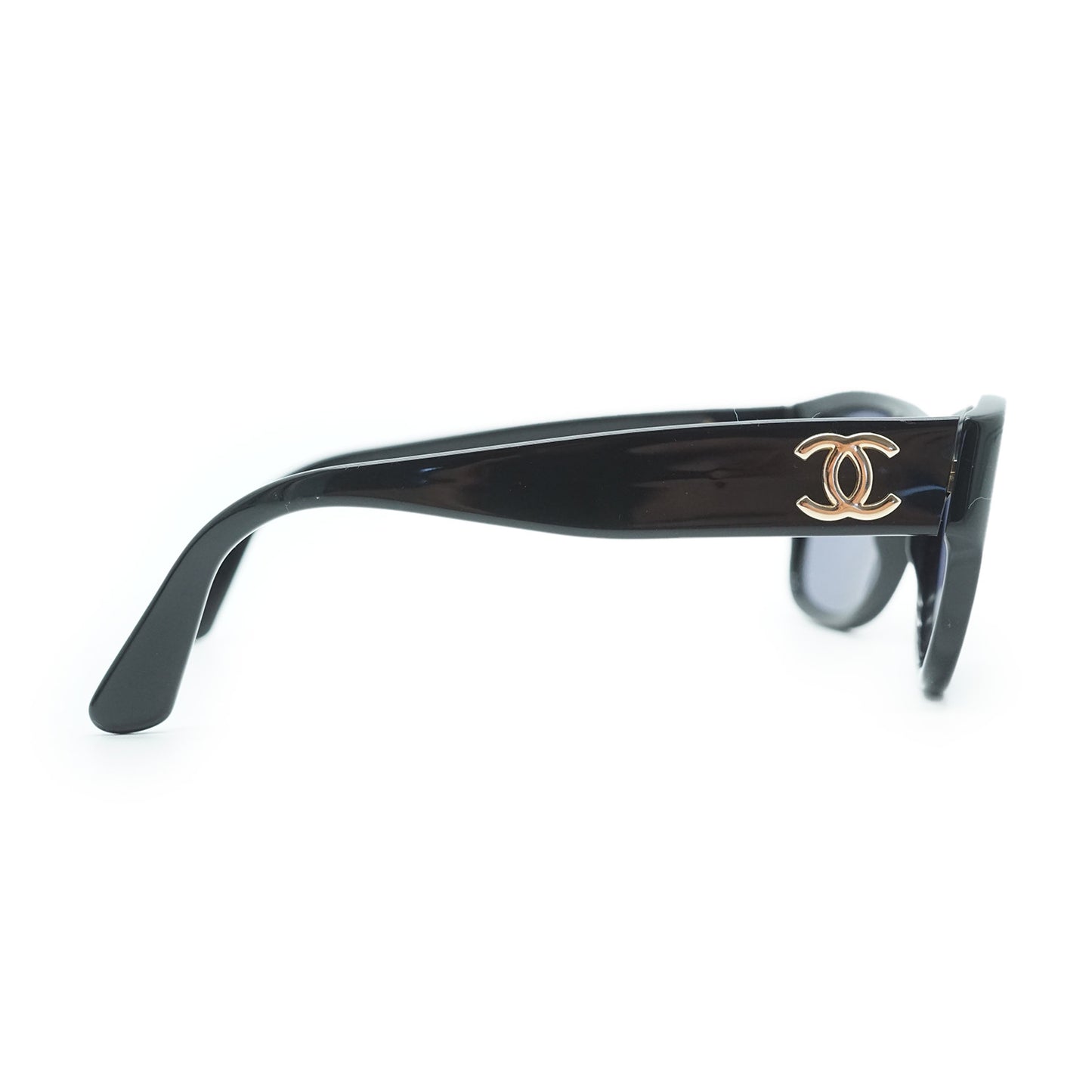 CC Logo Black Frame Sunglasses