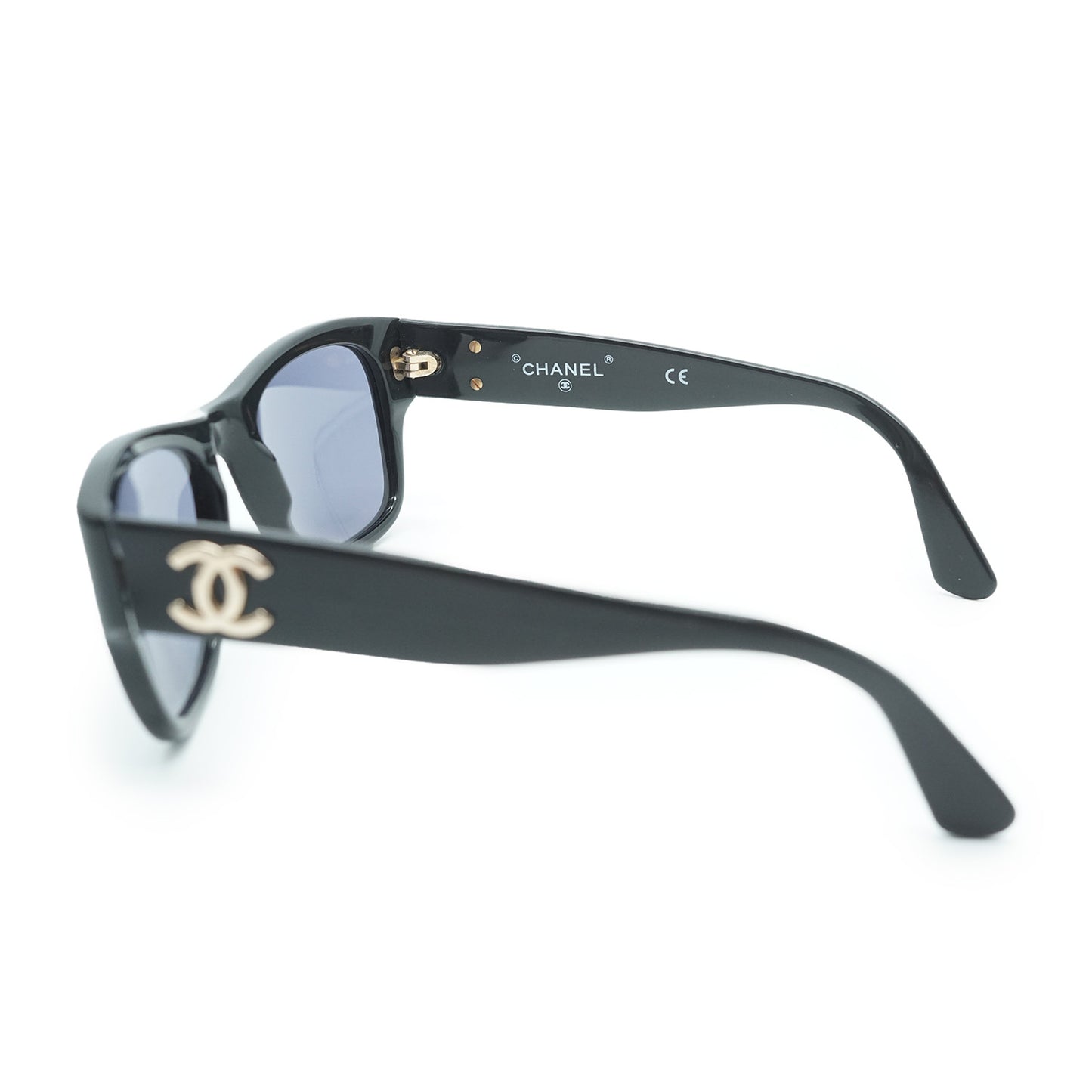CC Logo Black Frame Sunglasses