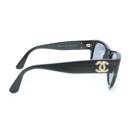 CC Logo Black Frame Sunglasses