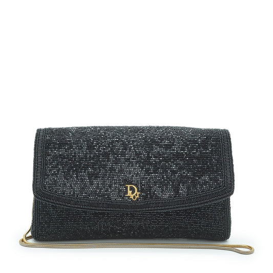 Christian Dior Paris New York Vintage Beads Chain Shoulder Pochette