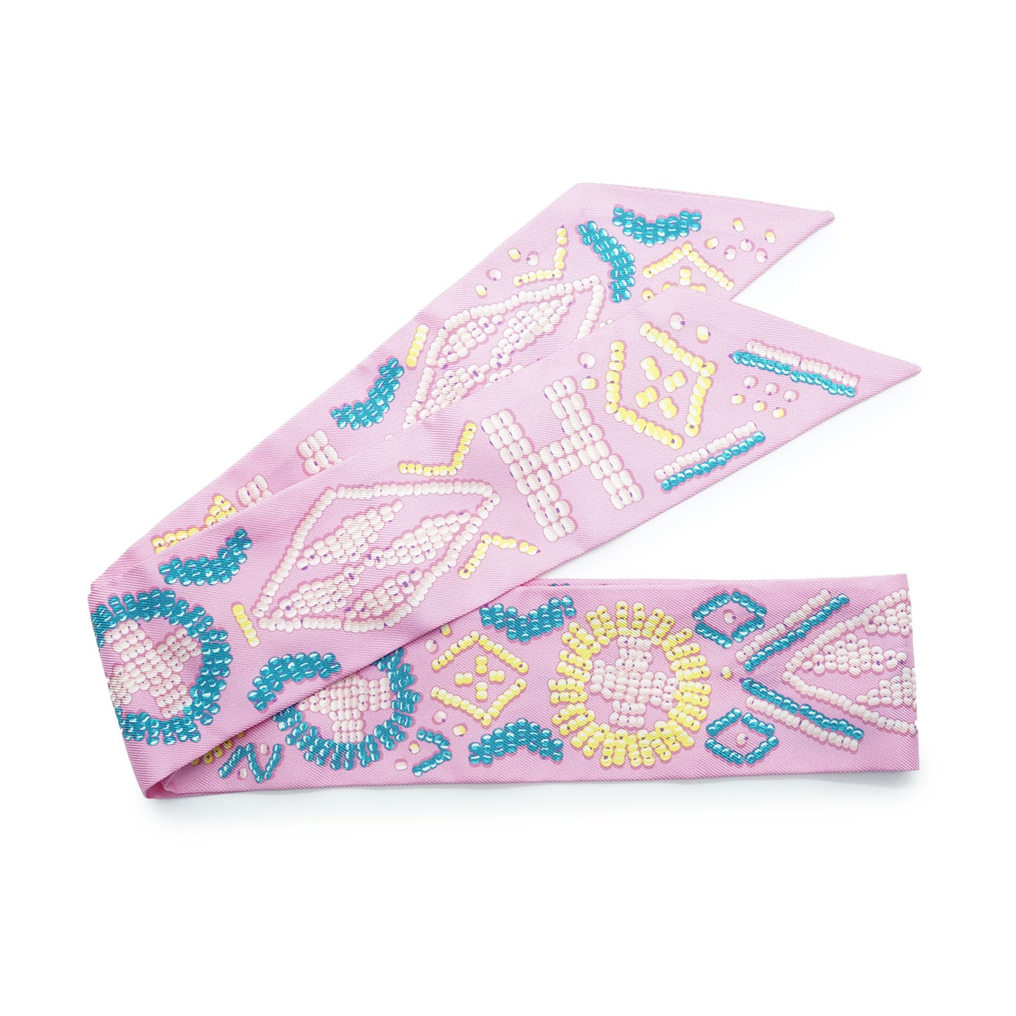 Kelly en Perles Rose Bonbon Silk Twilly