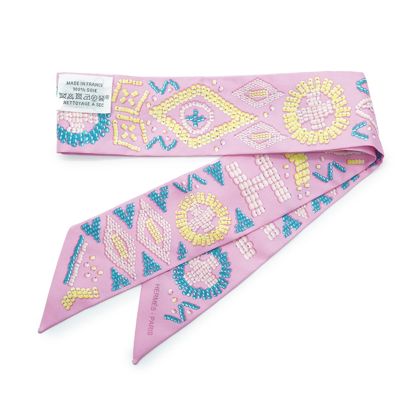 Kelly en Perles Rose Bonbon Silk Twilly