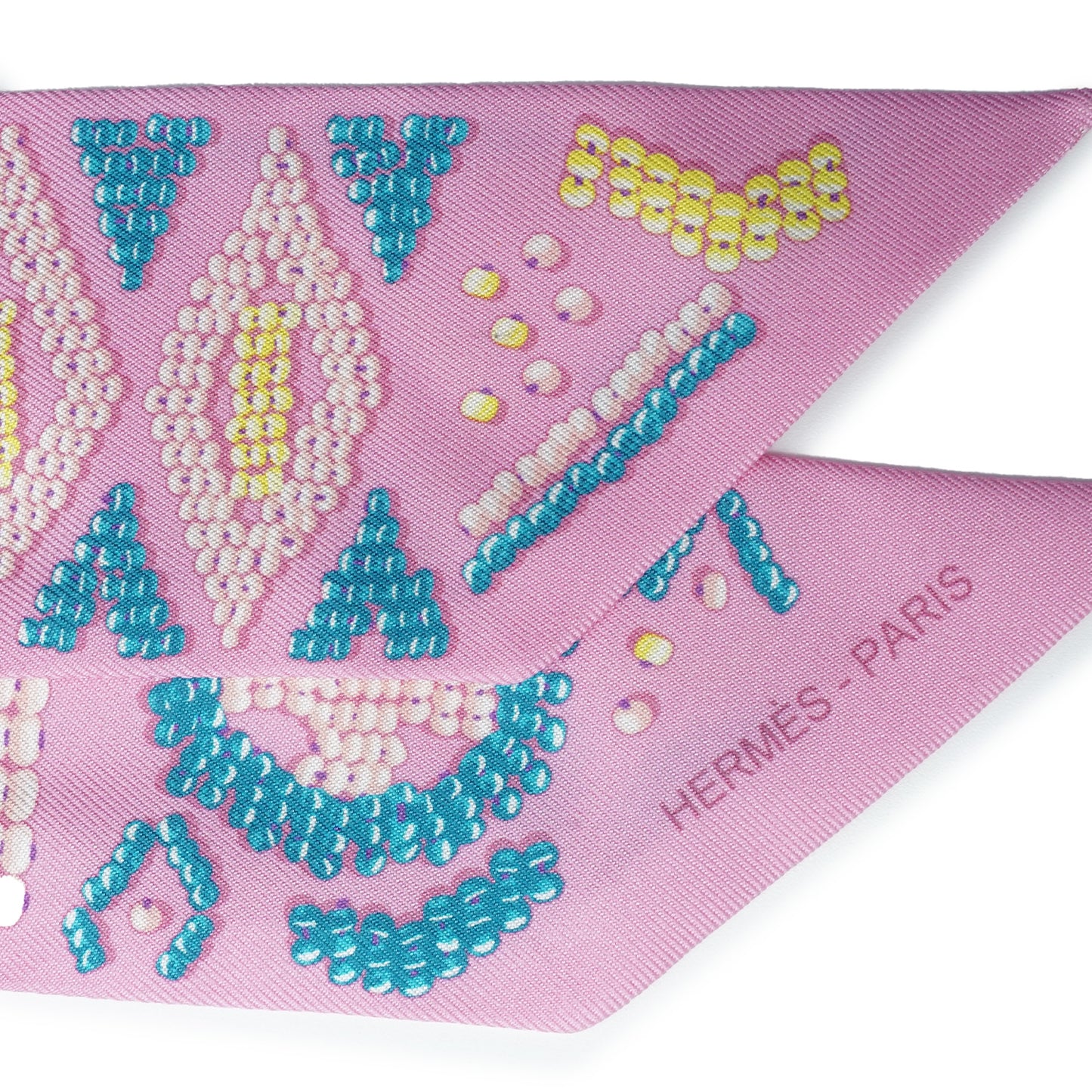 Kelly en Perles Rose Bonbon Silk Twilly